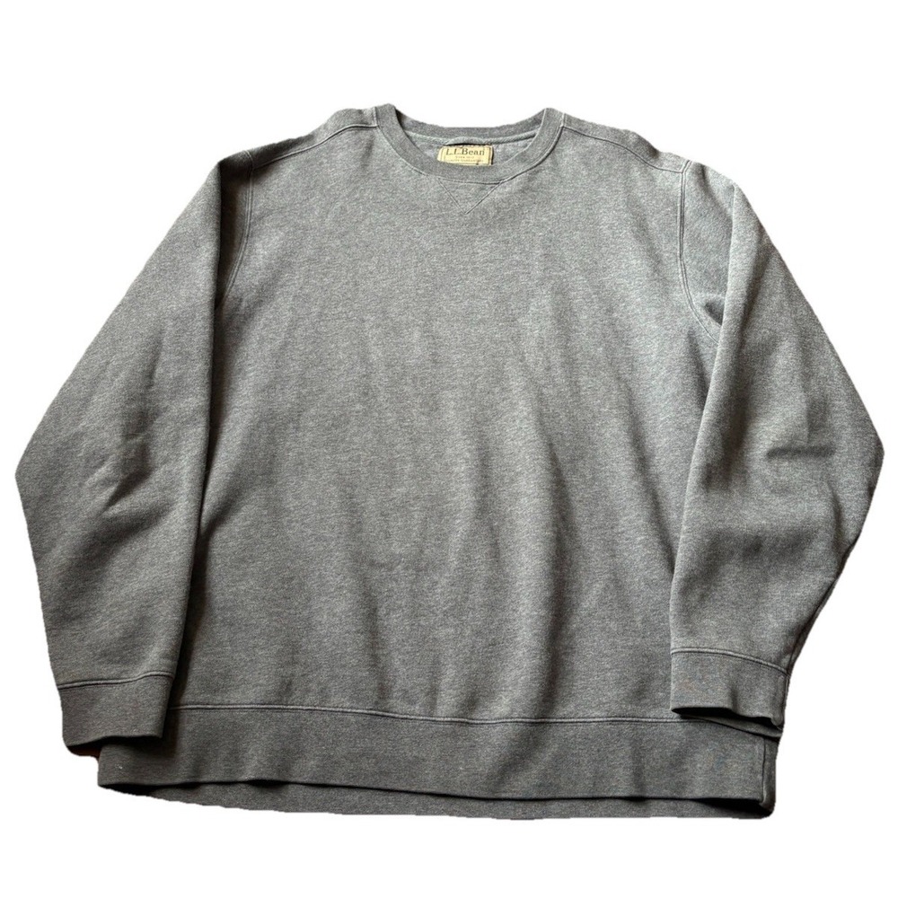 LL Bean Fisherman Sweater Men's XL Tall Gray Crewneck Sweater VTG